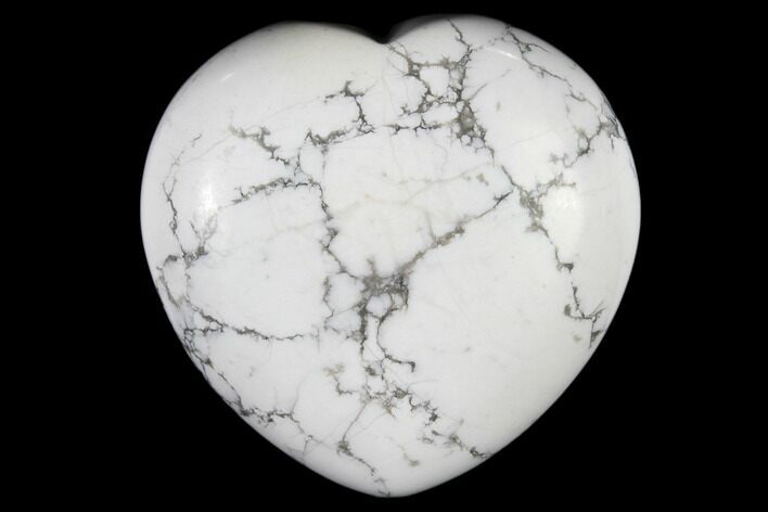 1.5" Polished White Howlite Heart - Photo 1